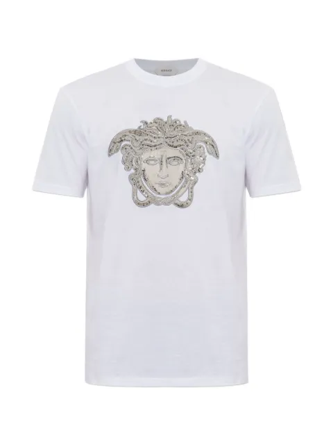 Versace Medusa crystal-embellished T-shirt White 10264521A19349