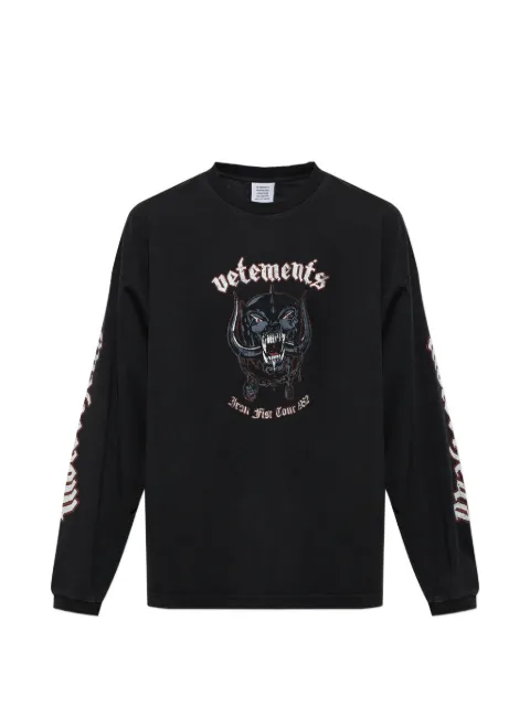 VETEMENTS graphic-print long-sleeve T-shirt Black MH27LS243B
