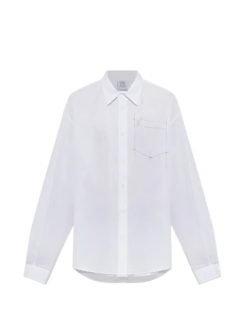 VETEMENTS graphic-print long-sleeve shirt White MH27SH046W