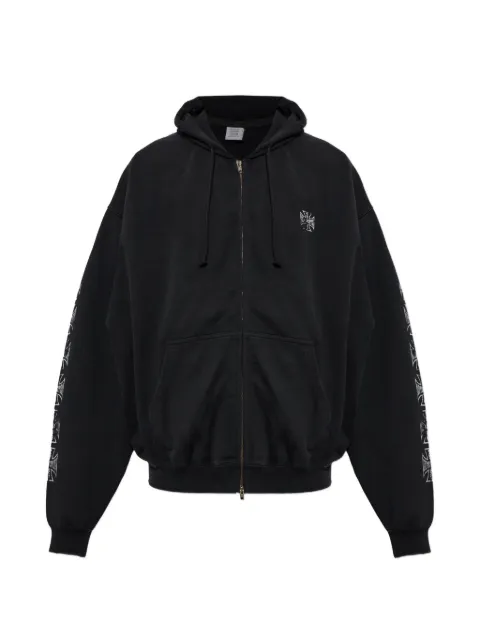 VETEMENTS logo-print zip-up hoodie Black MH27ZU250B
