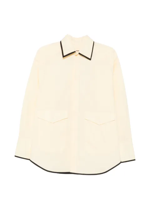 Plan C contrast-trim flap-pocket shirt Yellow CMCAH64KG0TC12500Y06