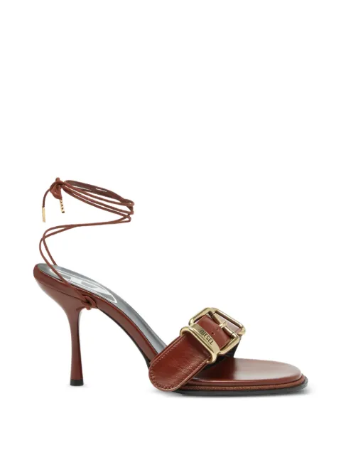 Diesel D-Cocco ankle-wrap sandals in leather Brown Y04131P7903