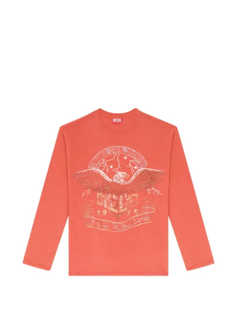 Diesel long-sleeve T-shirt with concert graphics Red A256890HMBP