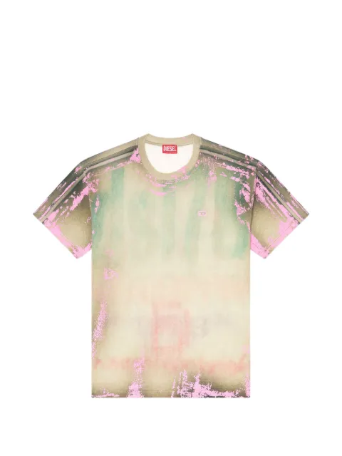 Diesel T-shirt in cracked leather-effect jersey Neutrals A250480QJCA
