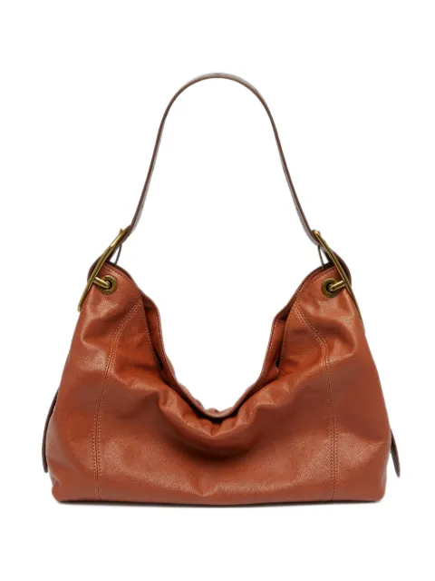Diesel D-Line shoulder bag in shiny leather Brown X10729P9348