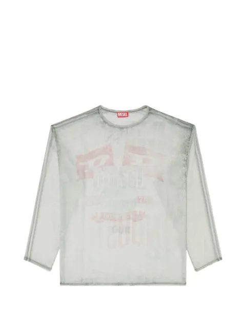 Diesel sheer chiffon top with concert graphics Grey A259500DEDS