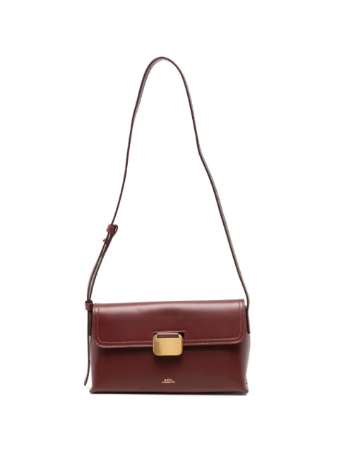 A.P.C. Grace logo-print leather shoulder bag Red PXBVVF67054