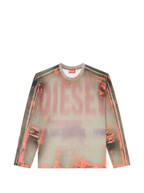 Diesel long-sleeve T-shirt in cracked jersey Grey A250300QJCA
