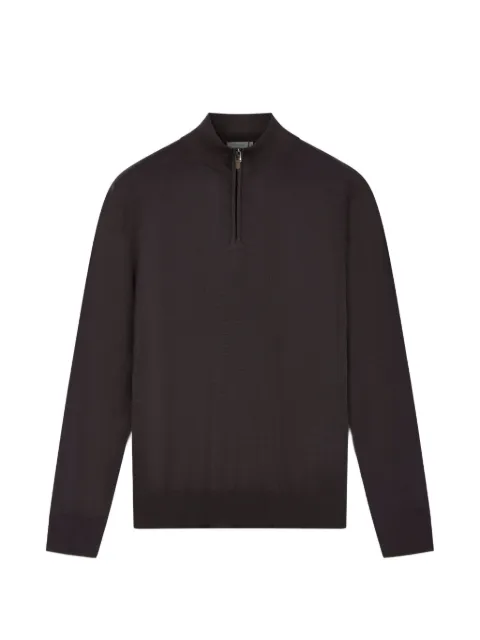Canali quarter-zip knitted sweater Brown C0015MK01149