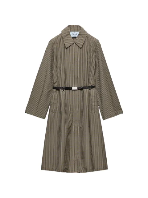 Prada checked technical fabric trench coat Green 29A339SOOO6407