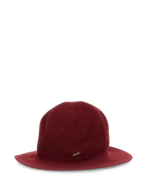 Borsalino Angelina Cloche logo-plaque hat Red 130389PM190