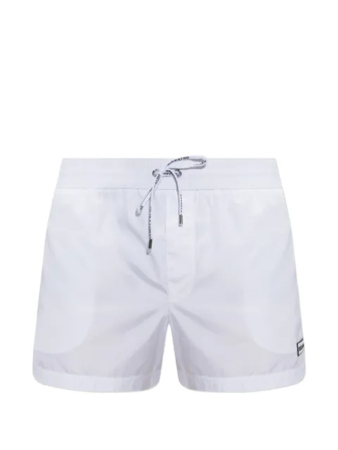 Dolce & Gabbana drawstring-waist logo-patch swim shorts White M4F62TON0DK