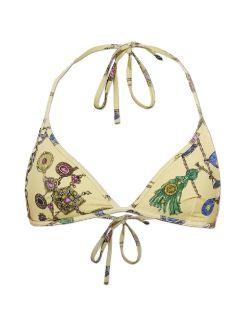 Versace printed bikini top Yellow 10262001A18764