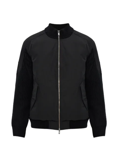 Moose Knuckles ribbed-knit panelled puffer jacket Black M35MK6610