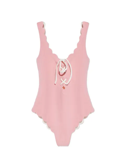 Marysia Palm Springs Tie scalloped swimsuit Pink S0048B0
