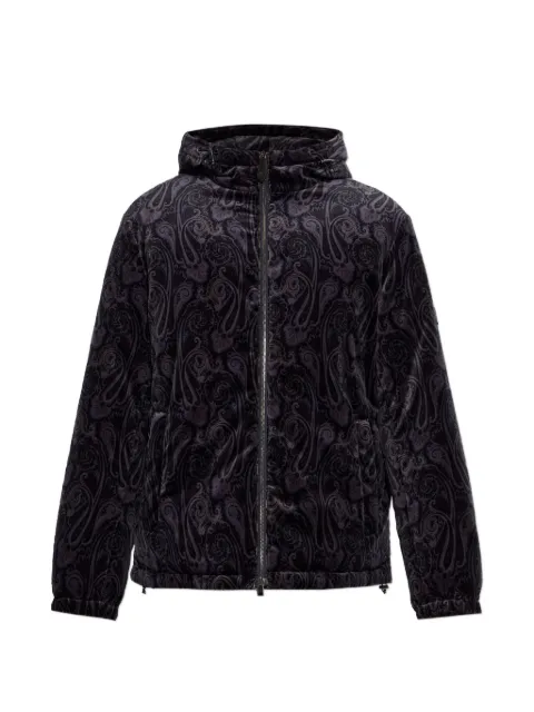 ETRO cotton velvet down jacket with paisley motif Black MRBB001599SAE1Q