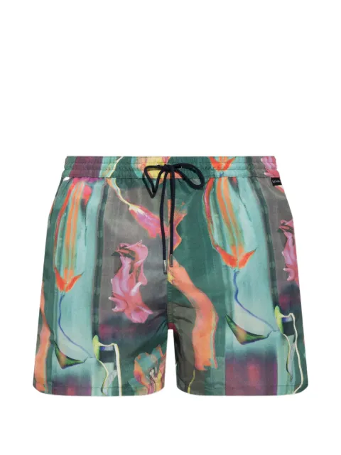 Paul Smith 'Glitch Floral' print swim shorts Green M1A239BW41761