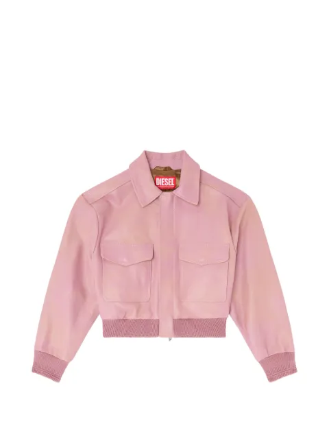 Diesel aviator jacket in treated-leather Pink A256740SJCN