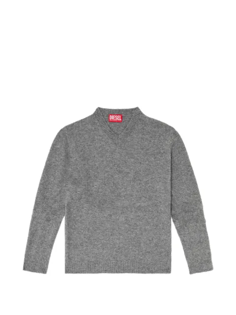 Diesel V-neck jumper in wrinkled boiled knit Grey A259070BFBB