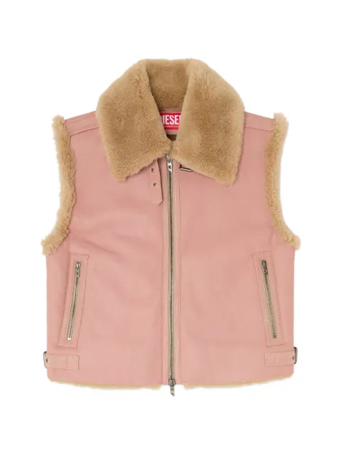 Diesel shearling leather vest Pink A250870LHCP