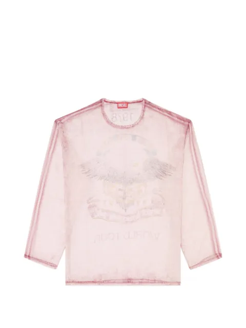Diesel sheer chiffon top with concert graphics Pink A259500DEDS