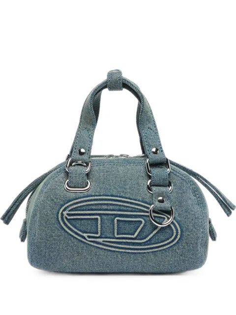 Diesel 1DR dome-small bowling bag in denim with Oval D logo Blue X10920P9345