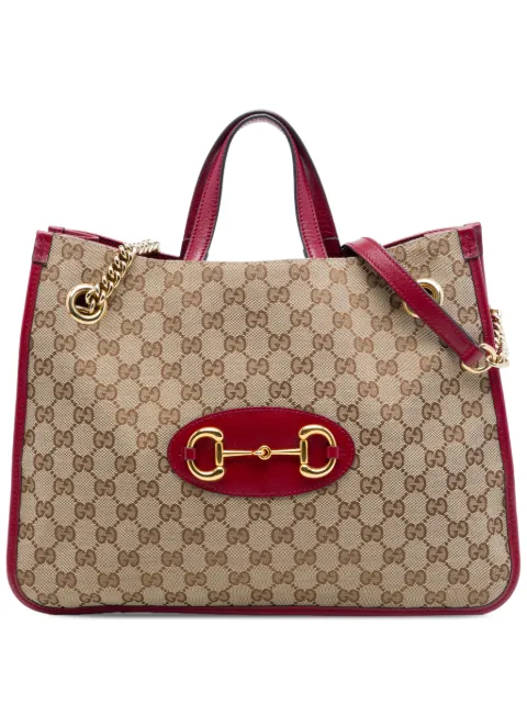 Gucci Pre-Owned 2016-2026 Medium GG Canvas Horsebit 1955 Chain Tote satchel Red RWZSTL504P8965OQ