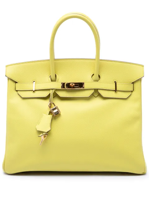 Hermès Pre-Owned 2013 Epsom Birkin Retourne 35 handbag Yellow QMCCKODEGPAVML5A