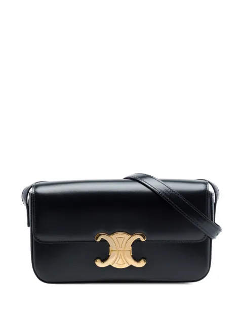 Celine Pre-Owned 2021 Shiny Calfskin Triomphe Claude shoulder bag Black S4R0PKK6WYY80FZR