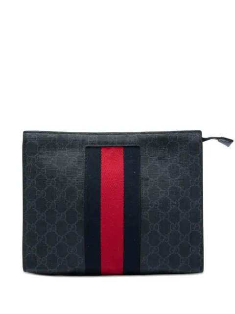 Gucci Pre-Owned 2000-2015 GG Supreme Web clutch bag Black JDWPOGTFJEZV7OLO