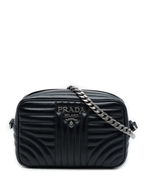 Prada Pre-Owned 2010-2026 Soft Calfskin Diagramme Camera Bag crossbody bag Black L29GUARVU0FTV6W7