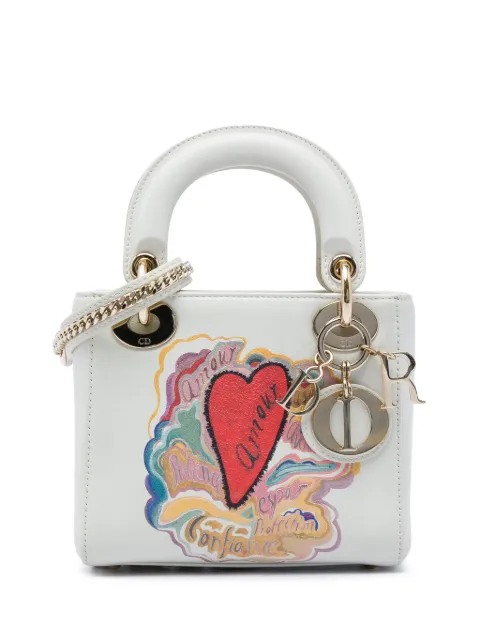 Christian Dior Pre-Owned 2018 DiorAmour Niki De Saint Phalle Mini Calfskin Lady Dior satchel White IX91JL2OHO7FOQB8