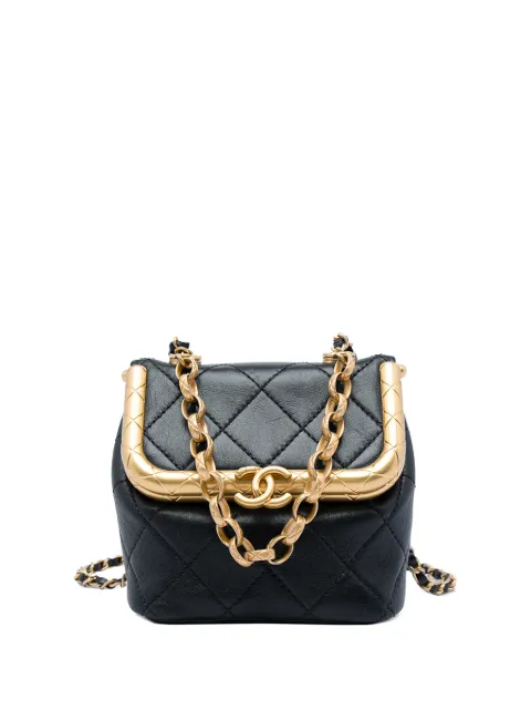 CHANEL Pre-Owned 2020 Micro Quilted Lambskin My Crush Bag satchel Black KT1YY6S4I6HMQS62
