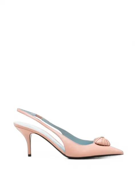 Valentino Garavani VLogo Signature leather slingback pumps Pink WS0QD6DMD