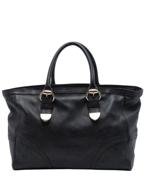Gucci Pre-Owned 2016-2026 Guccissima Trimmed Calfskin Signoria tote bag Black GG250V1SHRN9LOTD