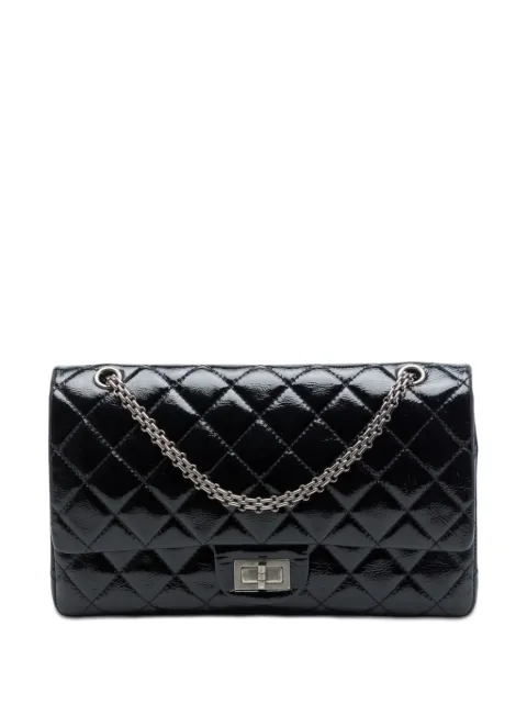 CHANEL Pre-Owned 2009-2010 Quilted Crinkled Patent Reissue 2.55 Double Flap 227 shoulder bag Black FQW1OONSVV5J4DSQ