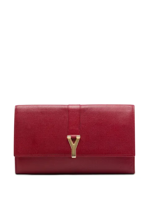 Saint Laurent Pre-Owned 2016 Textured Leather Chyc Ligne clutch bag Red ISSIUVMAQTOWPRCH