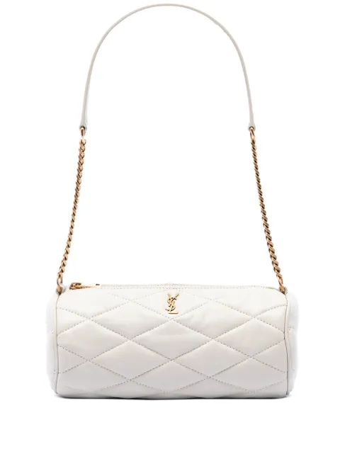 Saint Laurent Pre-Owned 2022 Mini Quilted Lambskin Sade Tube Bag shoulder bag White JSVAWBS3EWKO9RSC