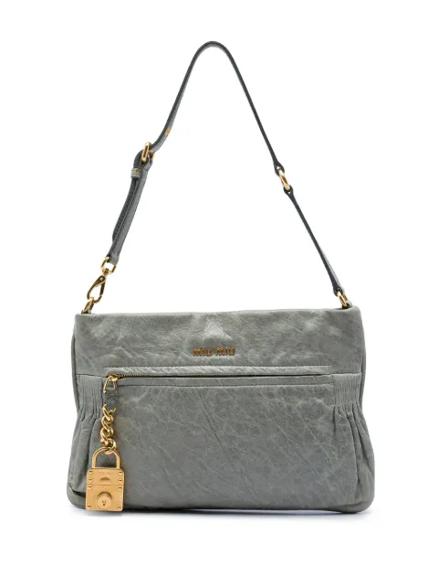 Miu Miu Pre-Owned 2010-2026 Nappa Charm shoulder bag Grey 958XL9NVMUXFP5JE