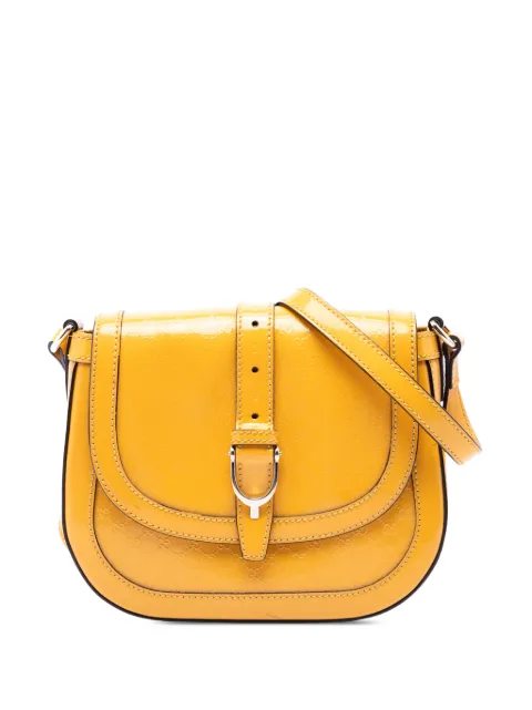 Gucci Pre-Owned 2016-2026 Small Microguccissima Patent Stirrup crossbody bag Yellow 1KFZERUT55HNJ40J