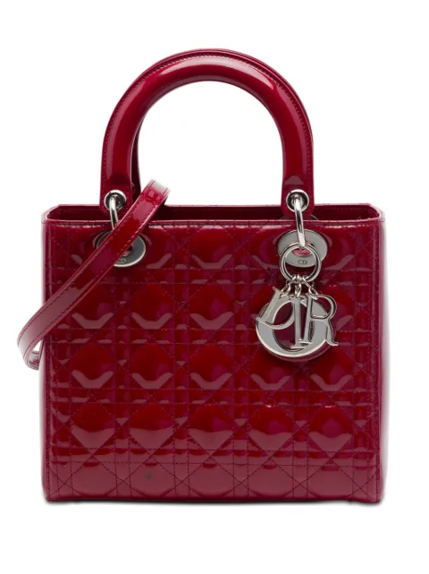 Christian Dior Pre-Owned 2014 Medium Patent Cannage Lady Dior satchel Red V5QZ9MN55072OQ4I
