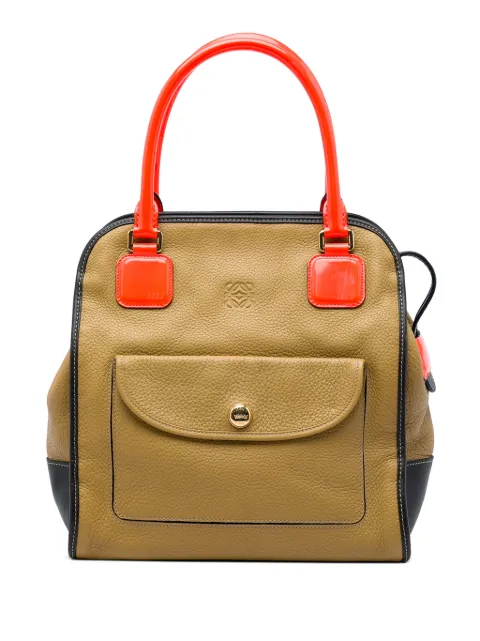 Loewe Pre-Owned 2012 Tricolor Leather Anagram Oro handbag Brown XVLZGLUEUOQMA0FQ