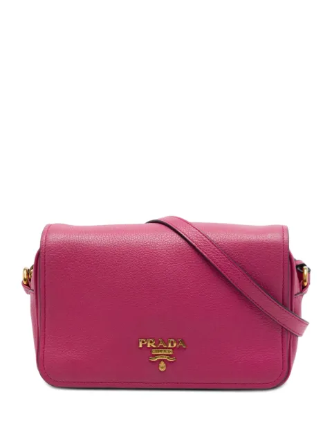 Prada Pre-Owned 2015-2026 Vitello Phenix Flap crossbody bag Pink Y5KAA3HCSAQML09M