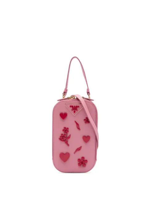 Prada Pre-Owned 2013-2026 Embellished Saffiano Lux Phone Pouch satchel Pink XSYFIC6XHULOQU29