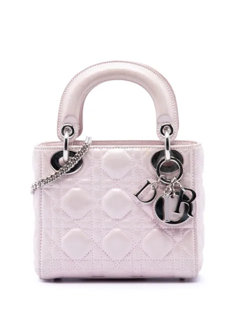 Christian Dior Pre-Owned 2015 Mini Iridescent Lambskin Cannage Lady Dior satchel Pink XKHG86BP71YLUU2W