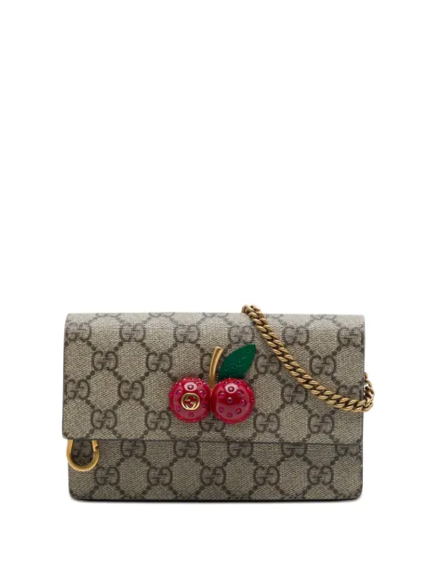 Gucci Pre-Owned 2016-2026 Mini GG Supreme Cherry crossbody bag Neutrals WISJB0VX8WBHYYEM