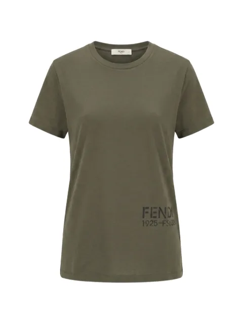 FENDI logo-print crew-neck T-shirt Green FS6383B19Q