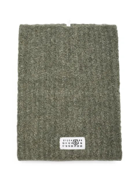 MM6 Maison Margiela zip-up bouclé scarf Green S62TV0011M13342