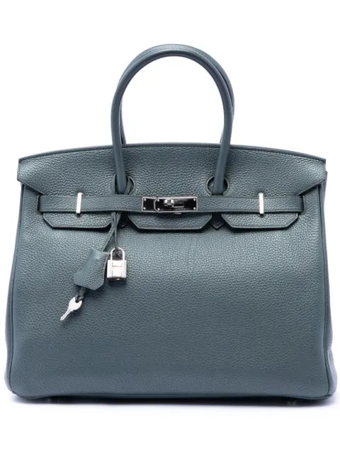Hermès Pre-Owned 2013 Togo Birkin Retourne 35 handbag Blue D602RJD4XJDYGQ1U