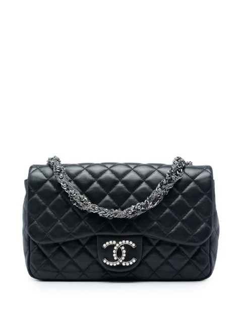 CHANEL Pre-Owned 2015-2016 Medium Quilted Lambskin Westminster Pearl Flap shoulder bag Black Y9XEI4H2SJ8XGKMP